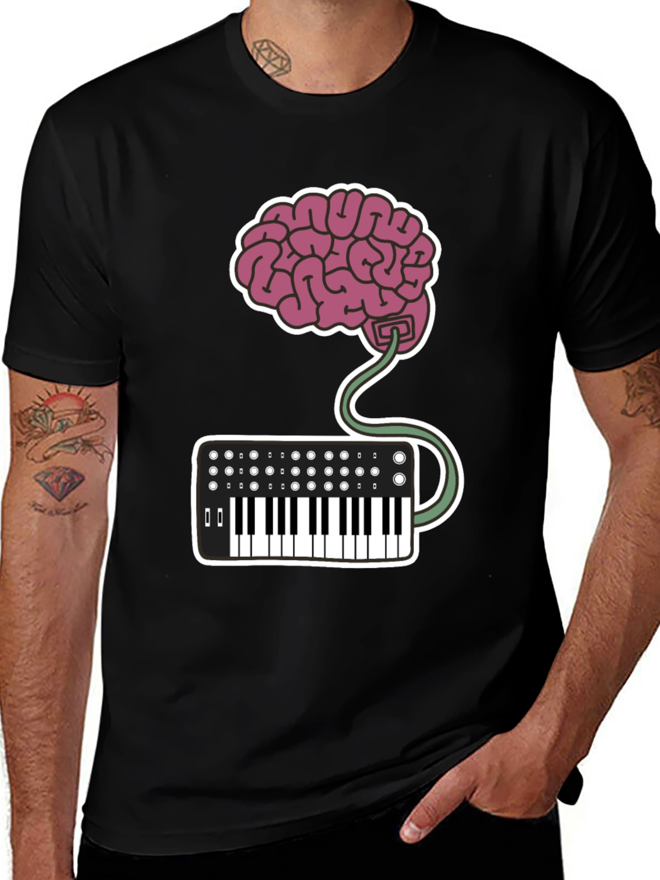 Brain Keyboard T-Shirt - Music Lovers Tee