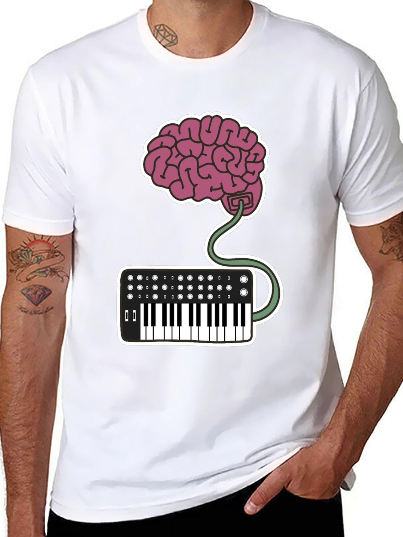 Brain Keyboard T-Shirt - Music Lovers Tee