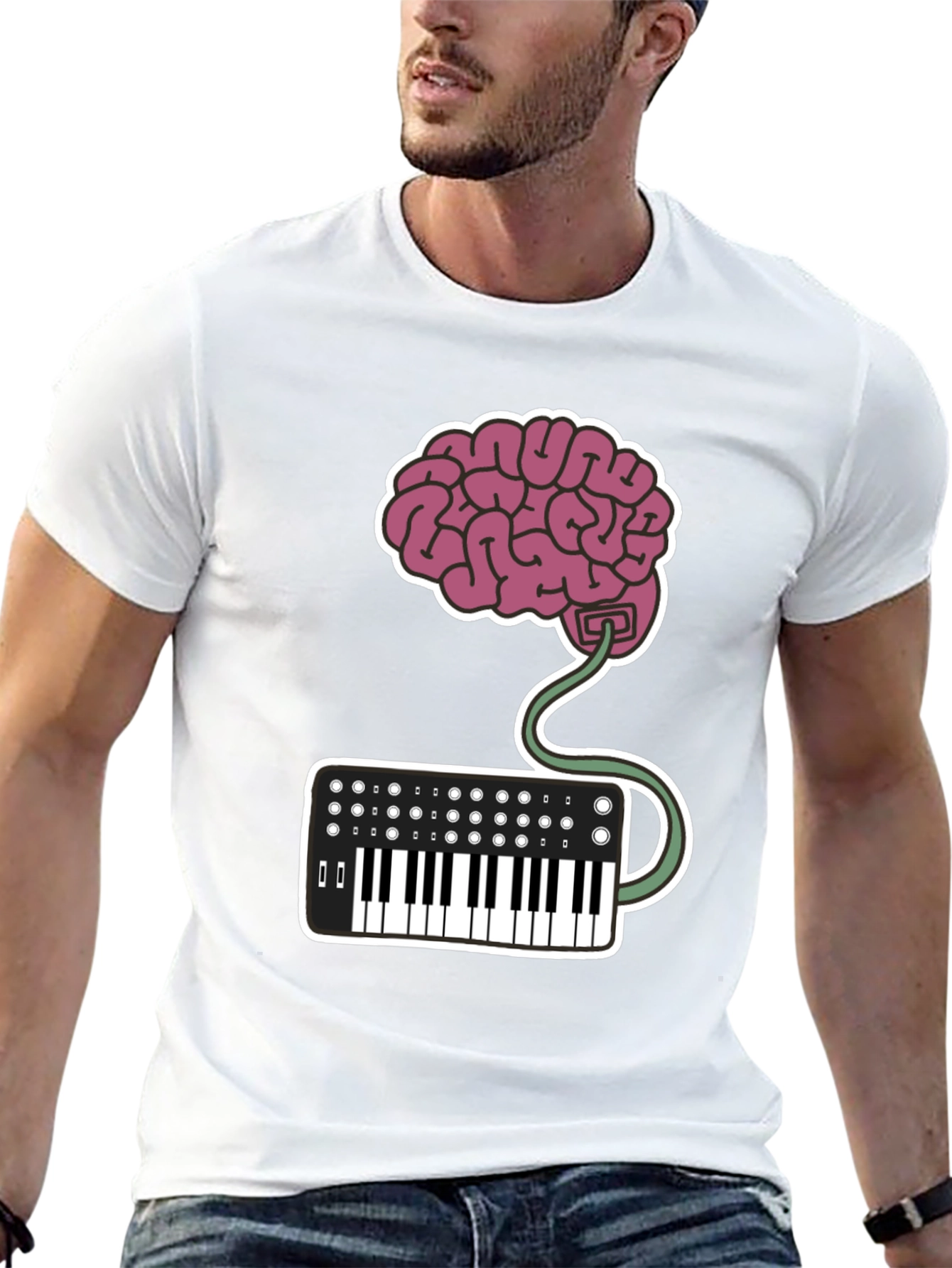 Brain Keyboard T-Shirt - Music Lovers Tee