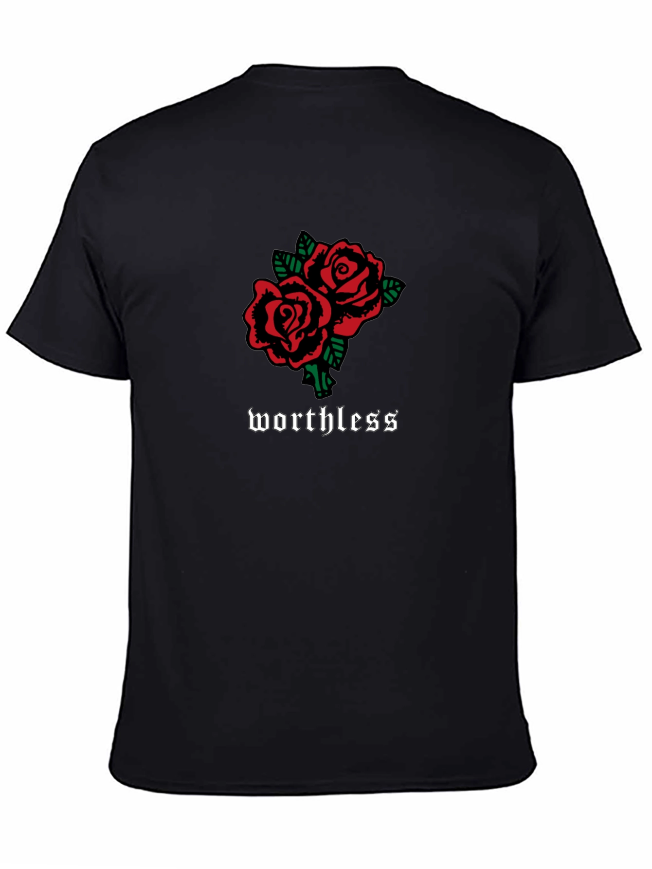 Worthless Roses Graphic T-Shirt - Black