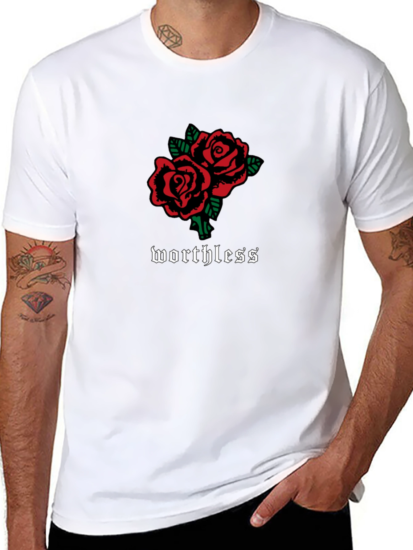 Worthless Roses Graphic T-Shirt - Black