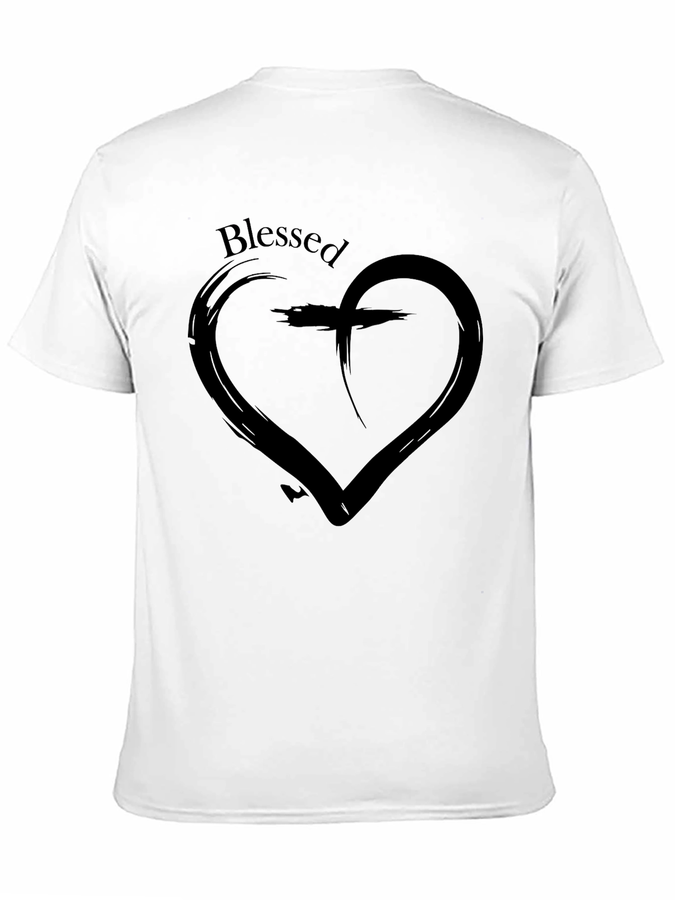 Blessed Heart Cross T-Shirt - Christian Faith Tee