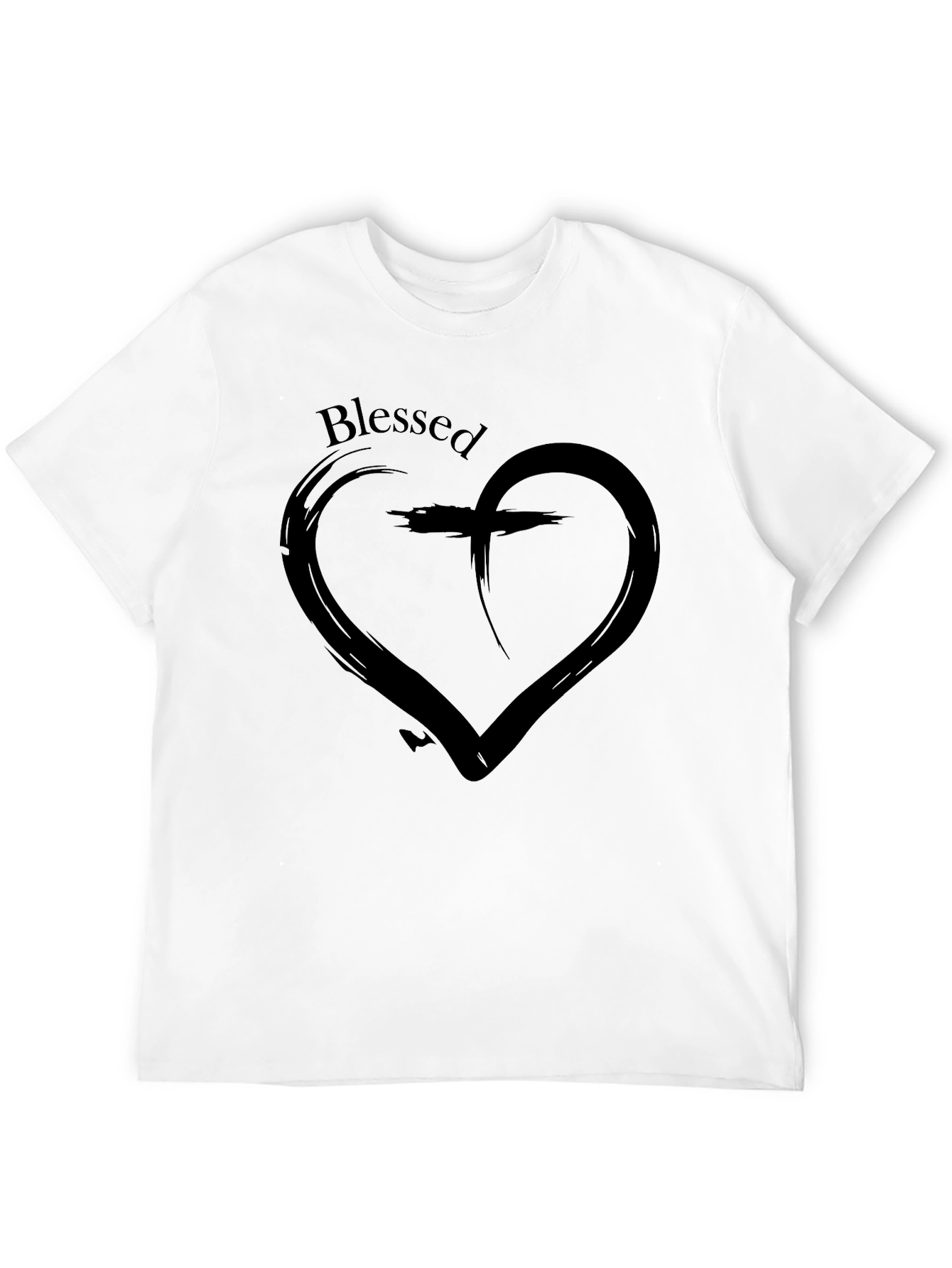 Blessed Heart Cross T-Shirt - Christian Faith Tee