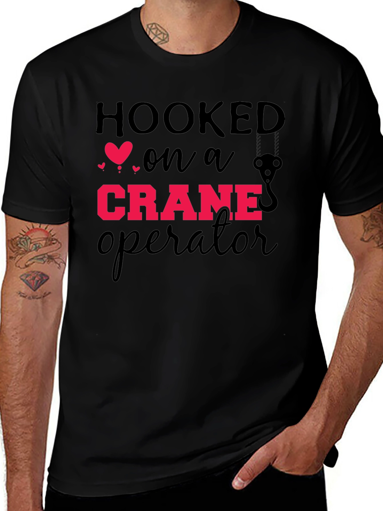 Hooked On A Crane Operator Graphic Tee