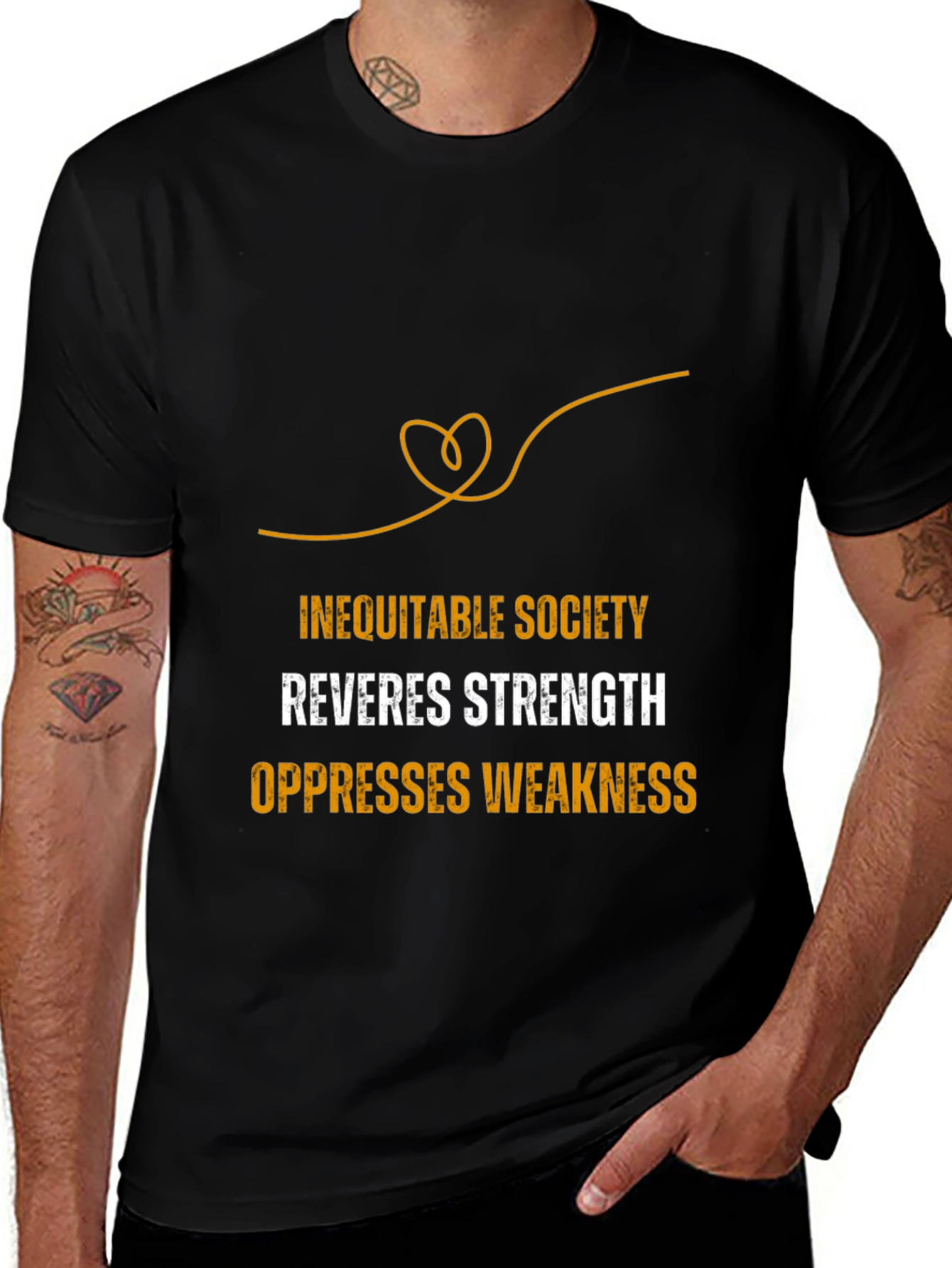 Inequitable Society Black Graphic Tee