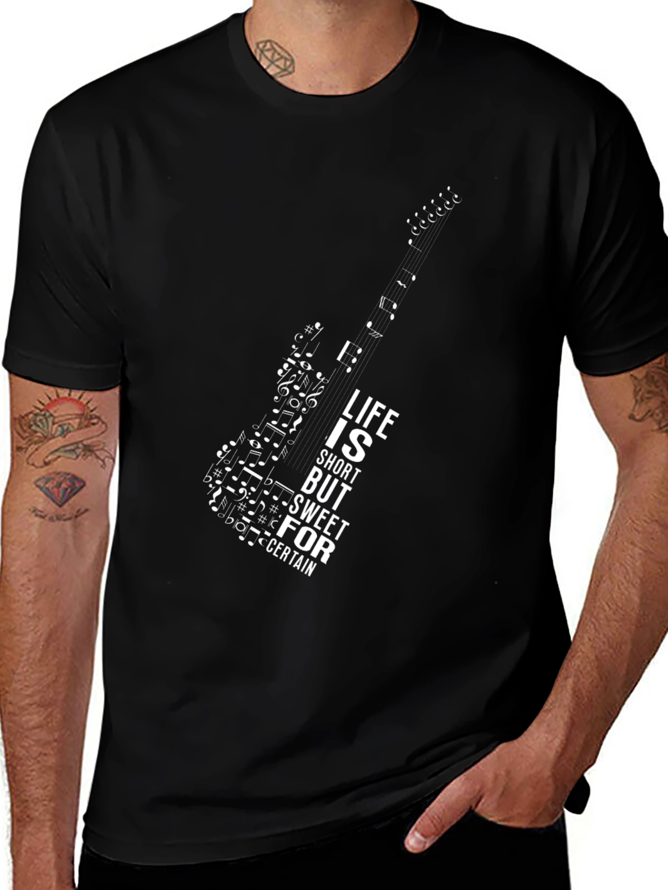 Guitar Music Note Graphic Tee
