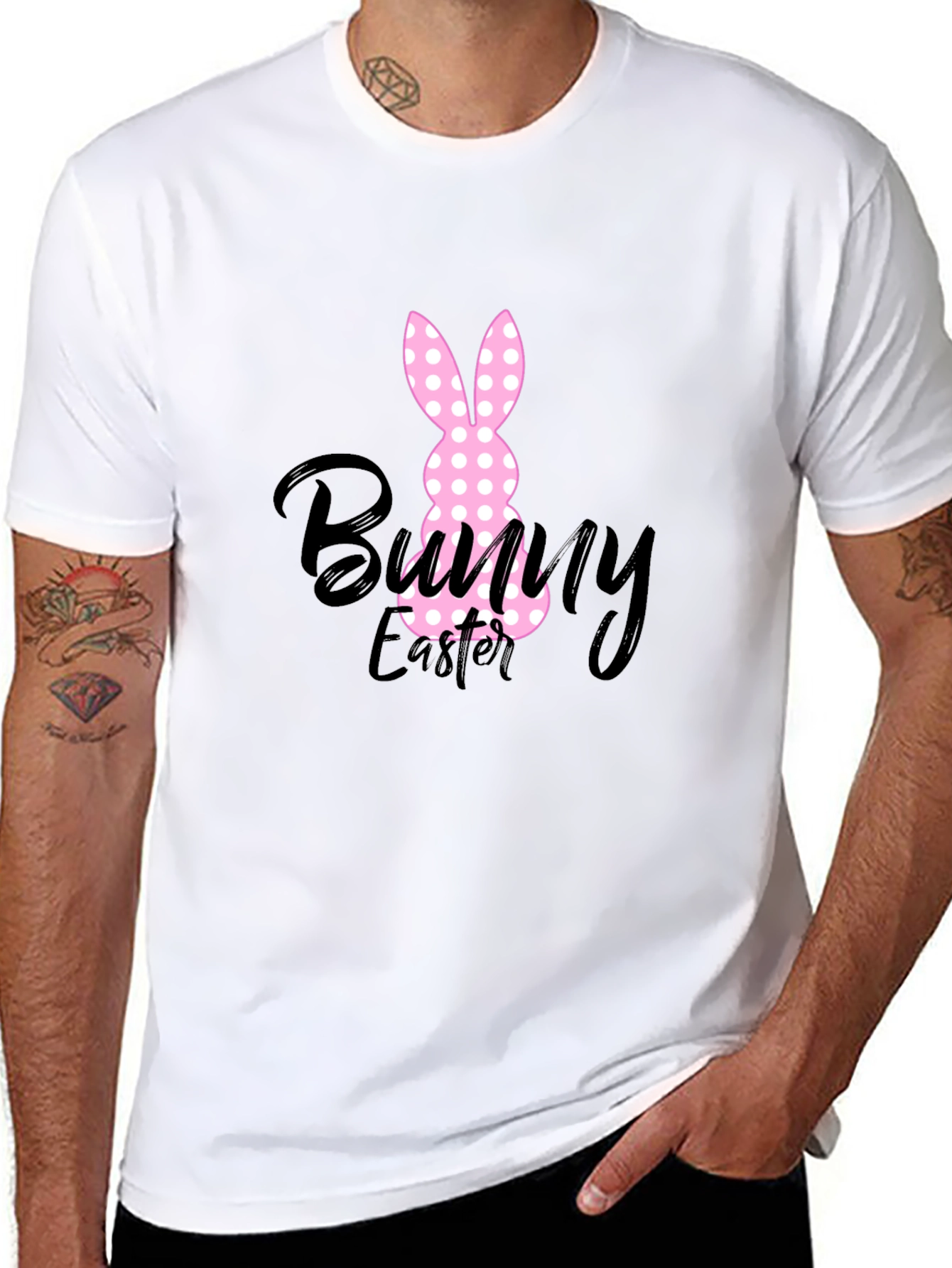 Bunny Easter Black T-Shirt