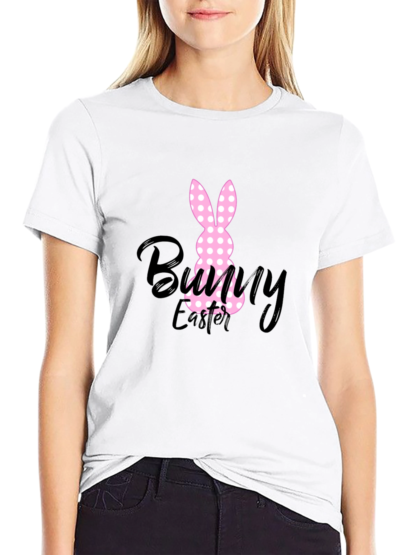 Bunny Easter Black T-Shirt