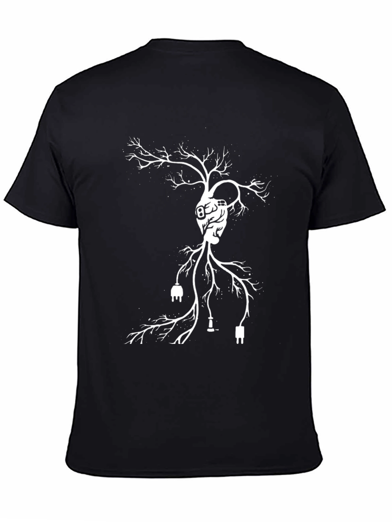 Tech Heart Tree Black T-Shirt