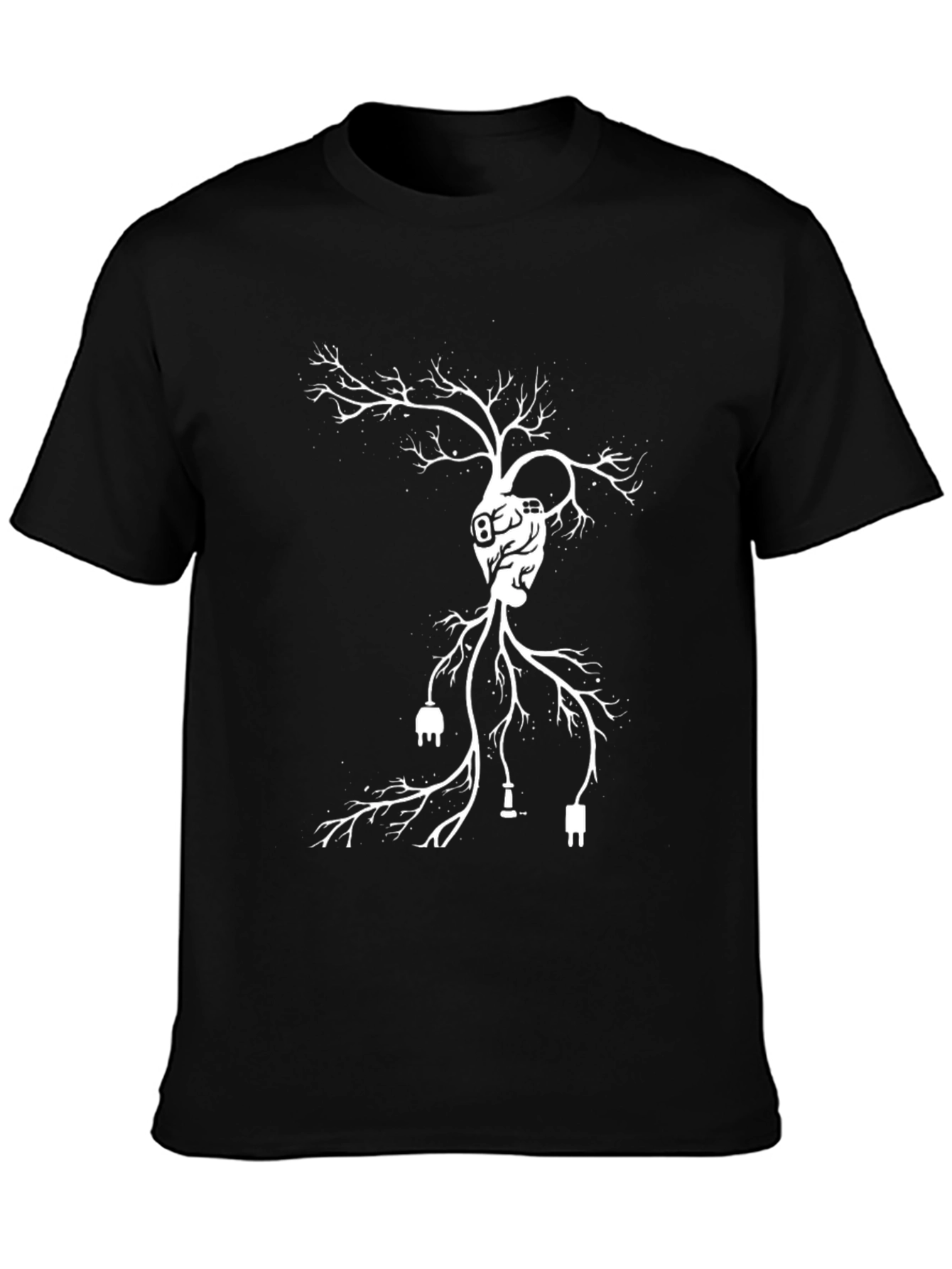 Tech Heart Tree Black T-Shirt