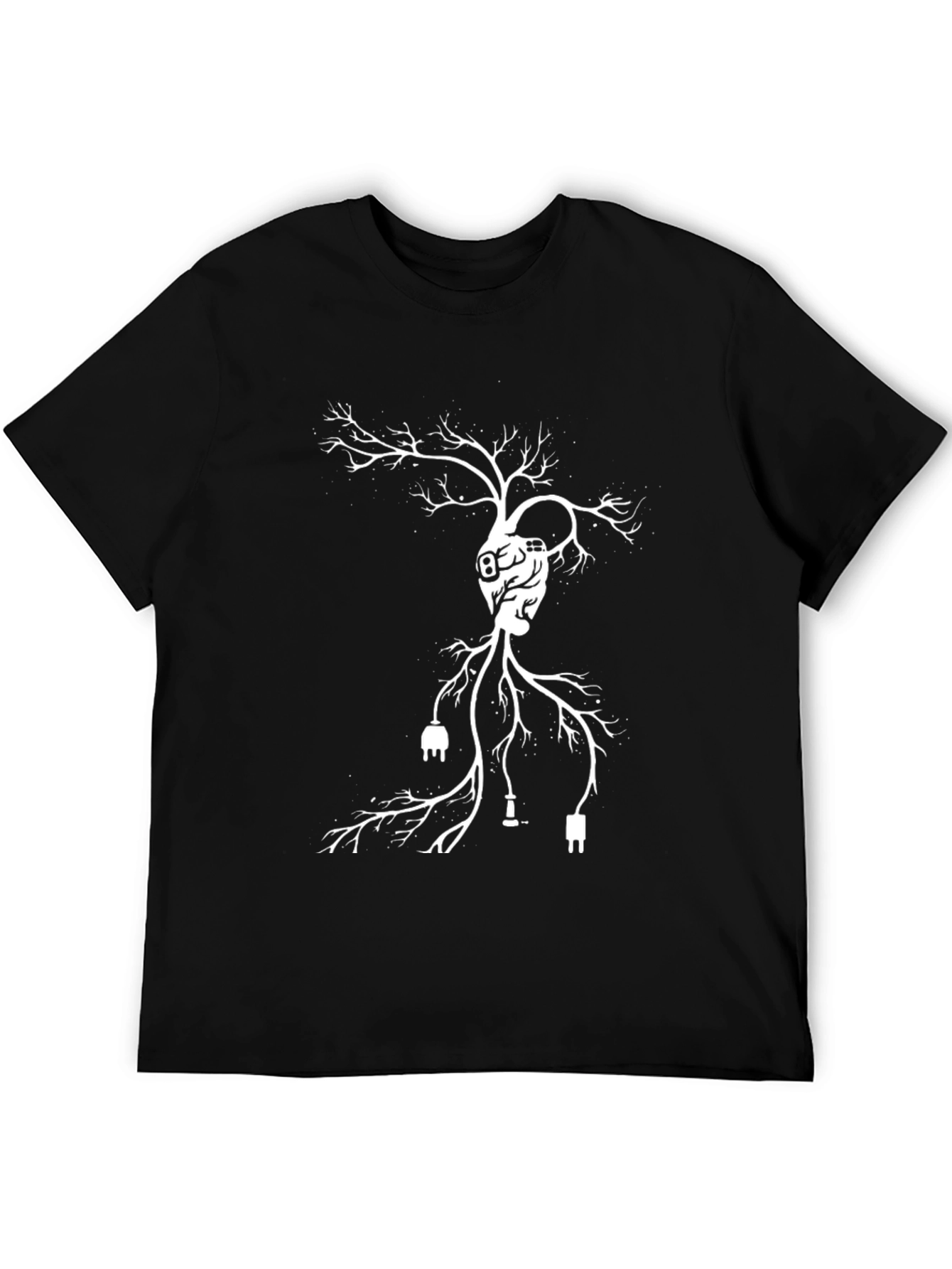 Tech Heart Tree Black T-Shirt