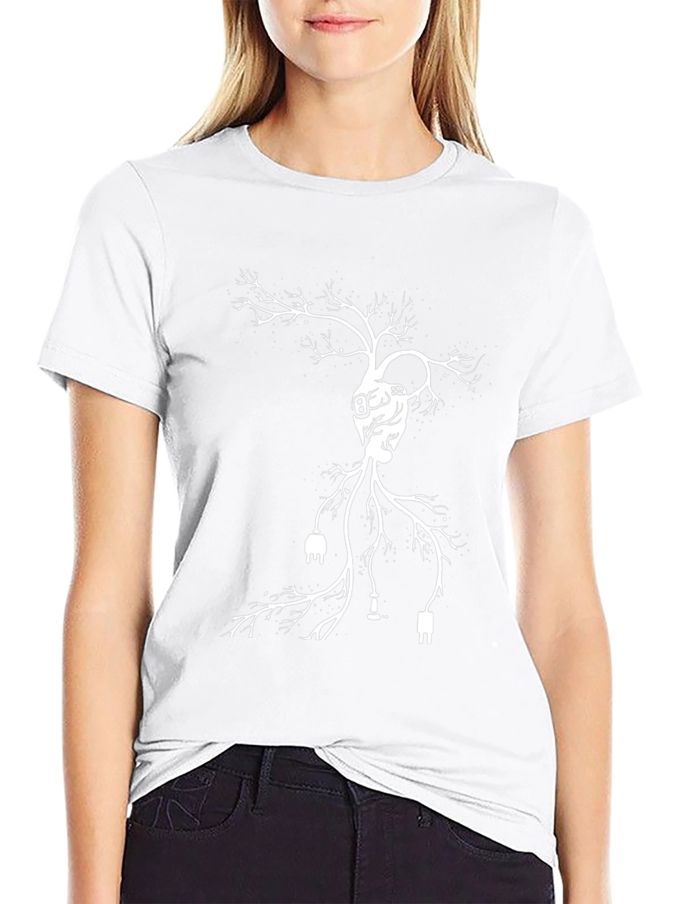 Tech Heart Tree Black T-Shirt