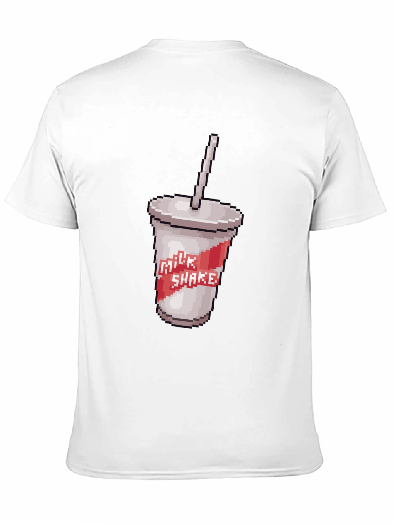 Retro Pixel Milkshake T-Shirt - Classic Black Tee