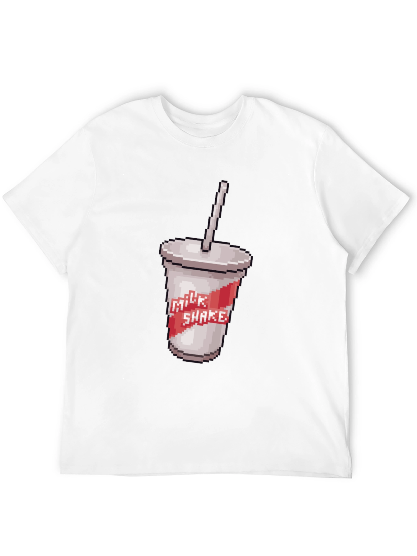 Retro Pixel Milkshake T-Shirt - Classic Black Tee