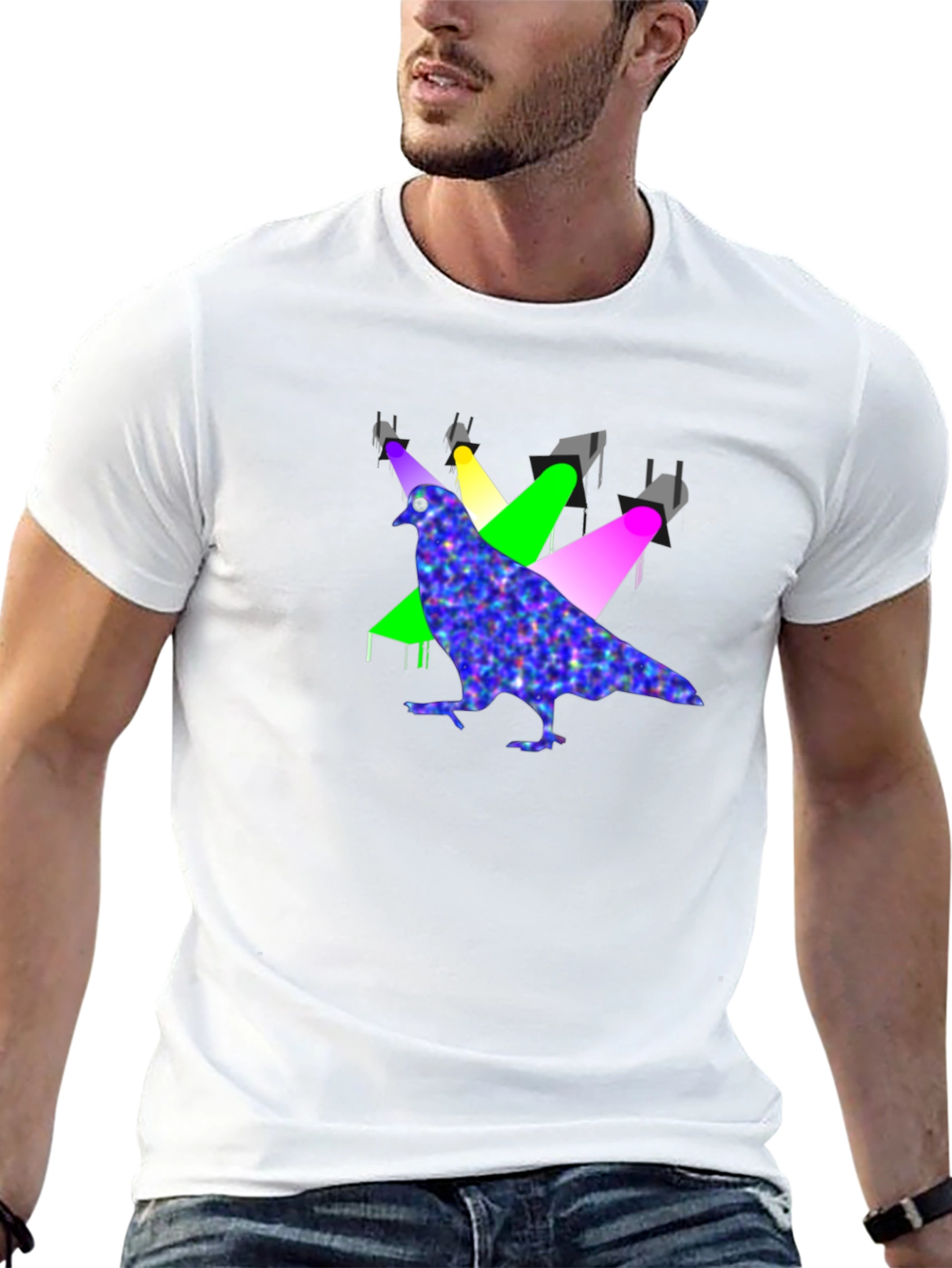 Pigeon Spotlight Graphic Tee - Unique Design