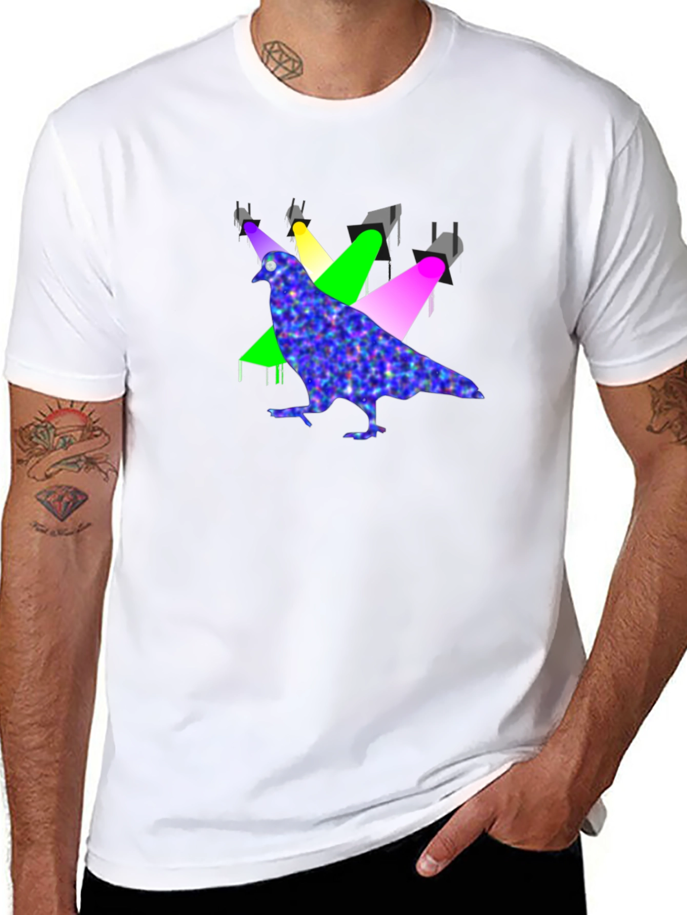 Pigeon Spotlight Graphic Tee - Unique Design