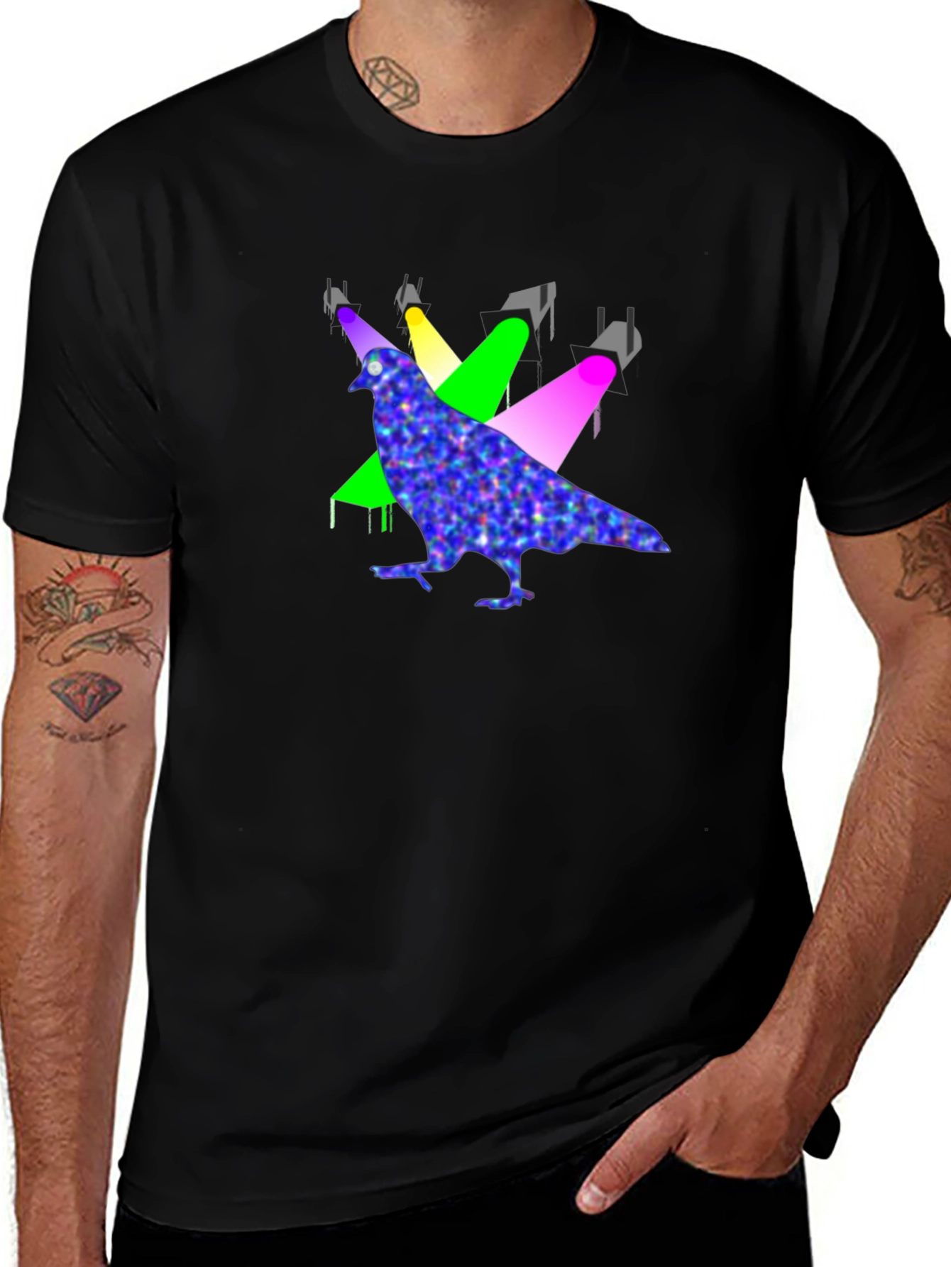 Pigeon Spotlight Graphic Tee - Unique Design