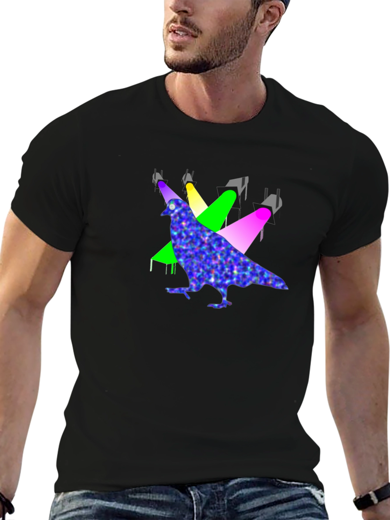 Pigeon Spotlight Graphic Tee - Unique Design