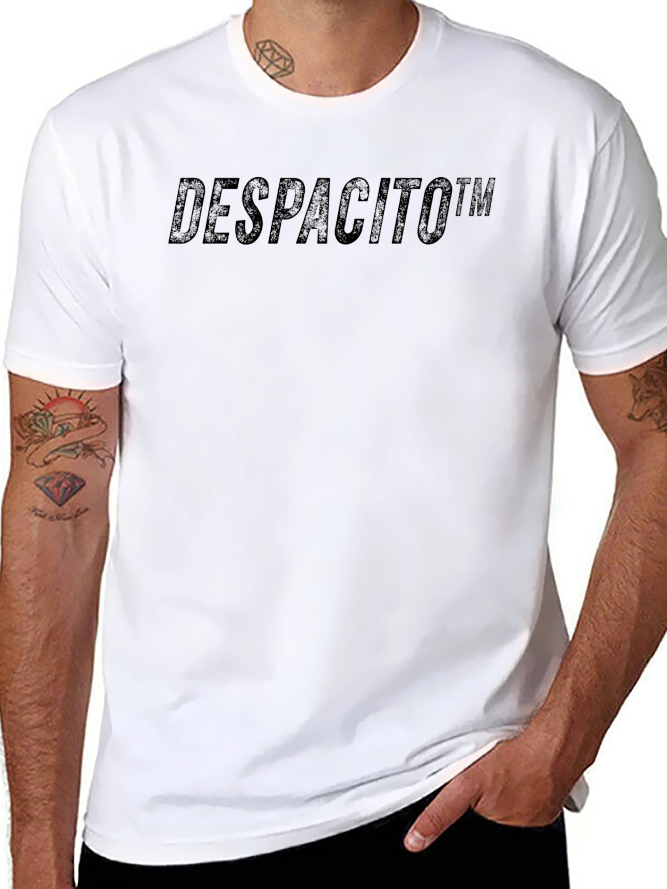 Despacito Black Crew Neck T-Shirt - Trendy Mens Fashion