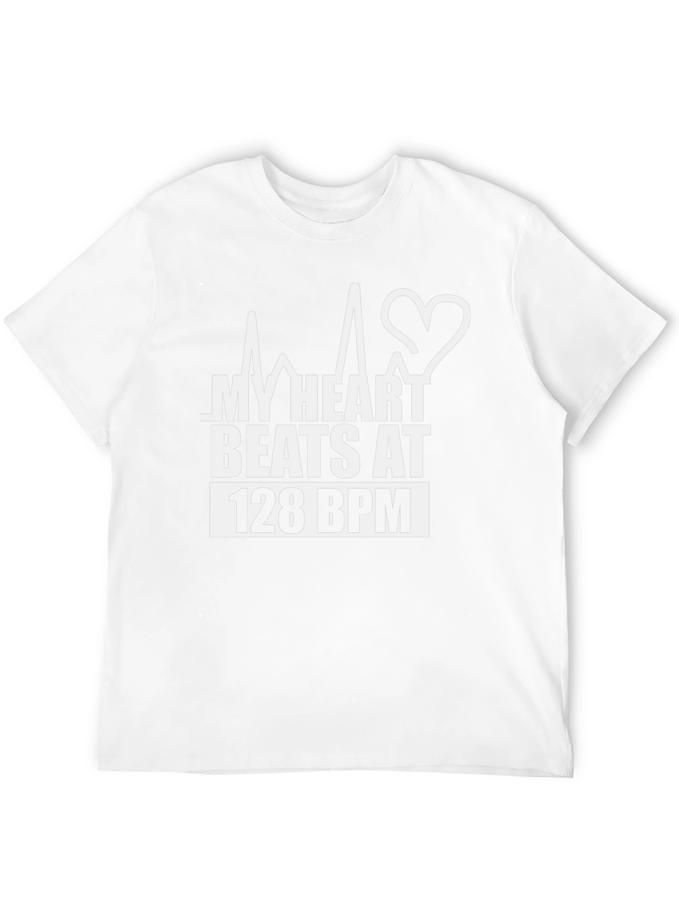 My Heart Beats at 128 BPM Black T-Shirt