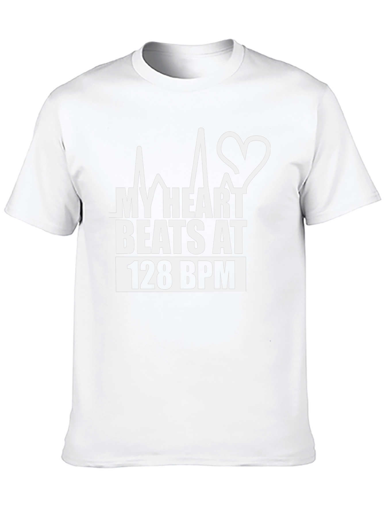 My Heart Beats at 128 BPM Black T-Shirt