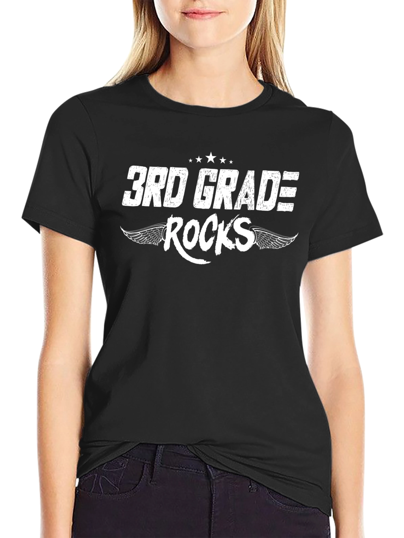 3rd Grade Rocks Graphic Tee - Black