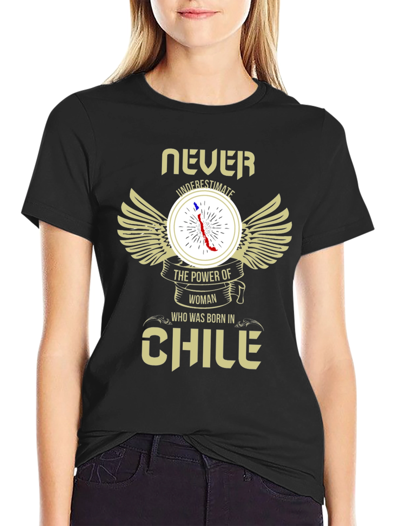 Never Underestimate Chile Woman T-Shirt