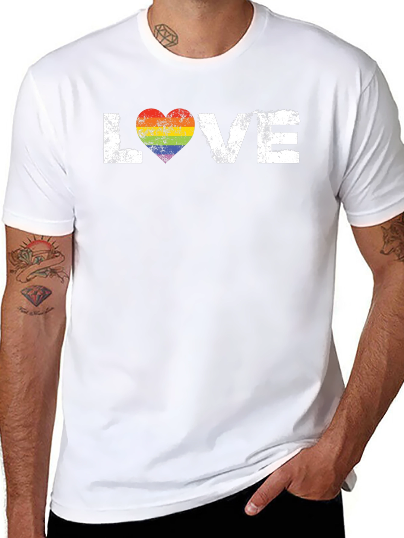 Love Rainbow Heart Graphic Tee