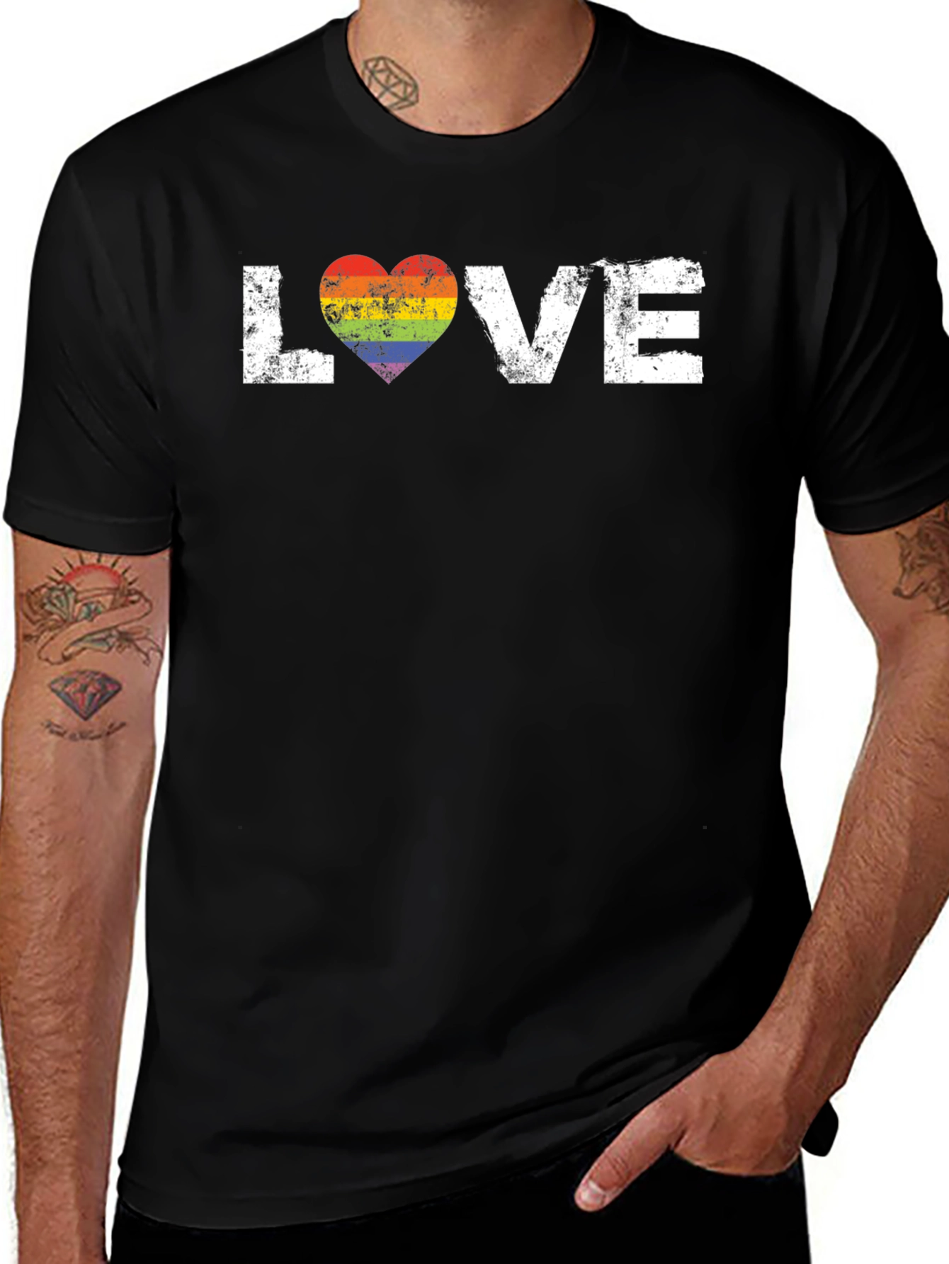 Love Rainbow Heart Graphic Tee