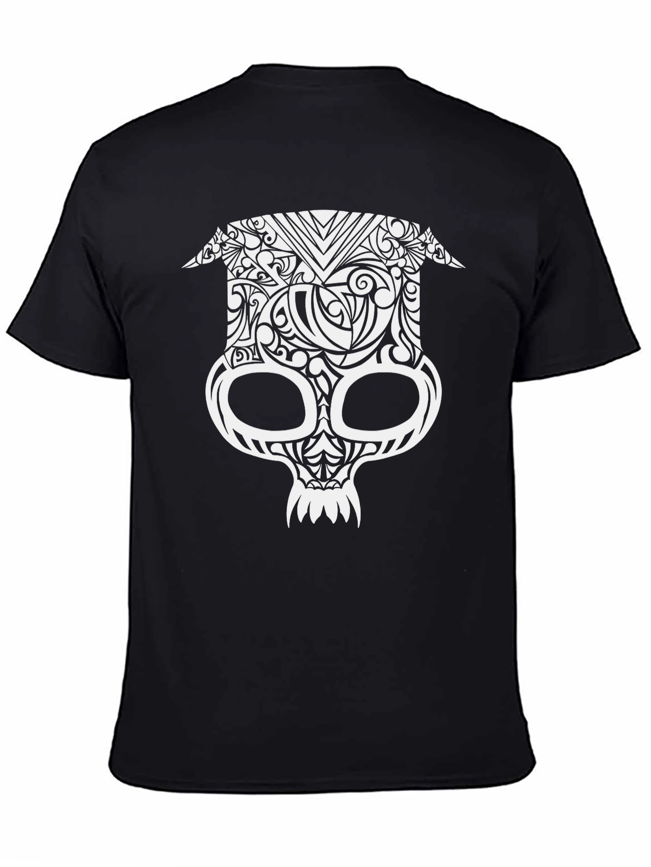 Tribal Skull Graphic Tee - Mens Black T-Shirt