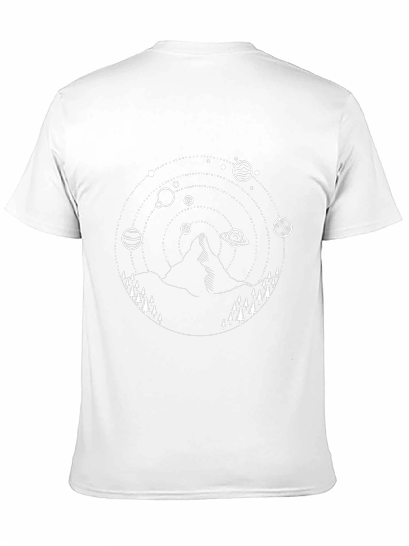 Mountain & Planet Graphic Tee - Black Cotton Blend