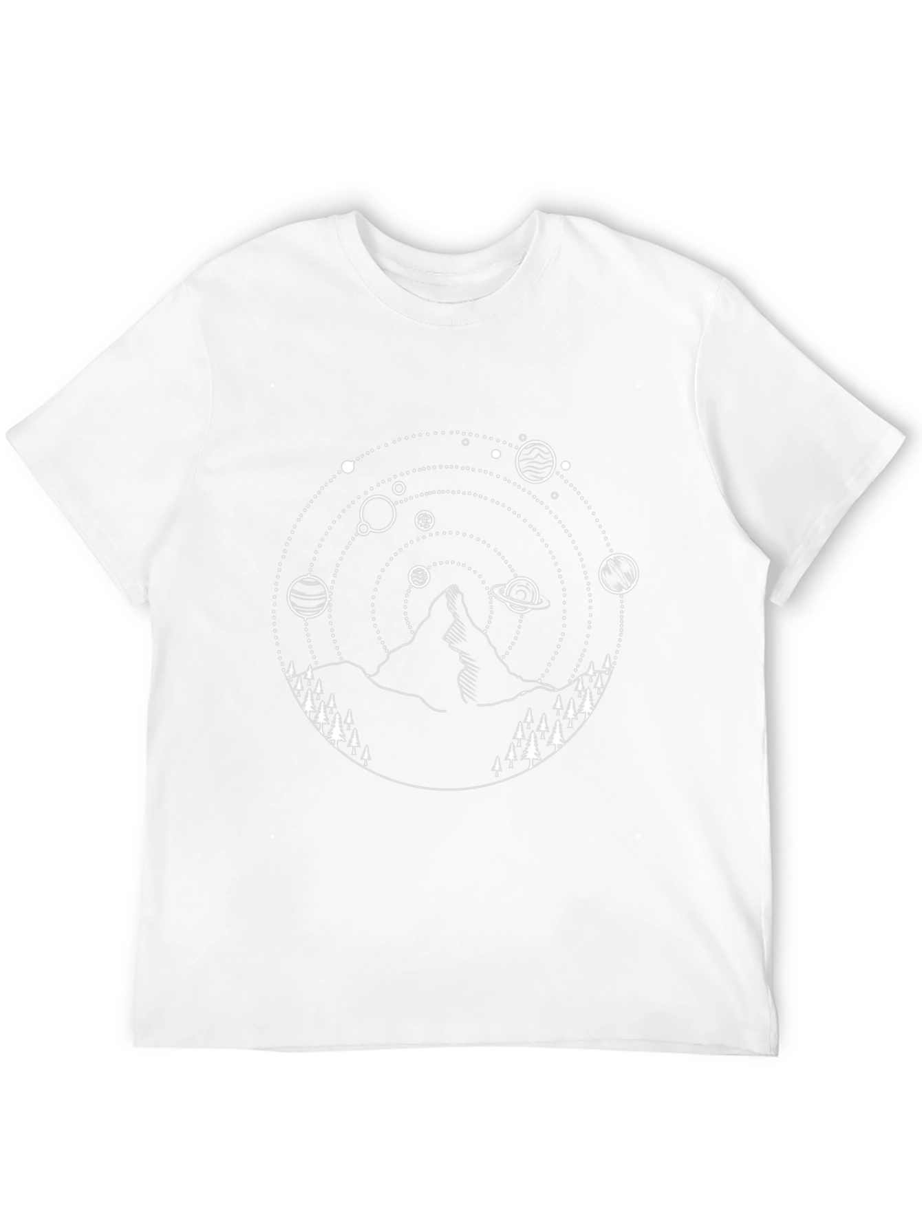 Mountain & Planet Graphic Tee - Black Cotton Blend