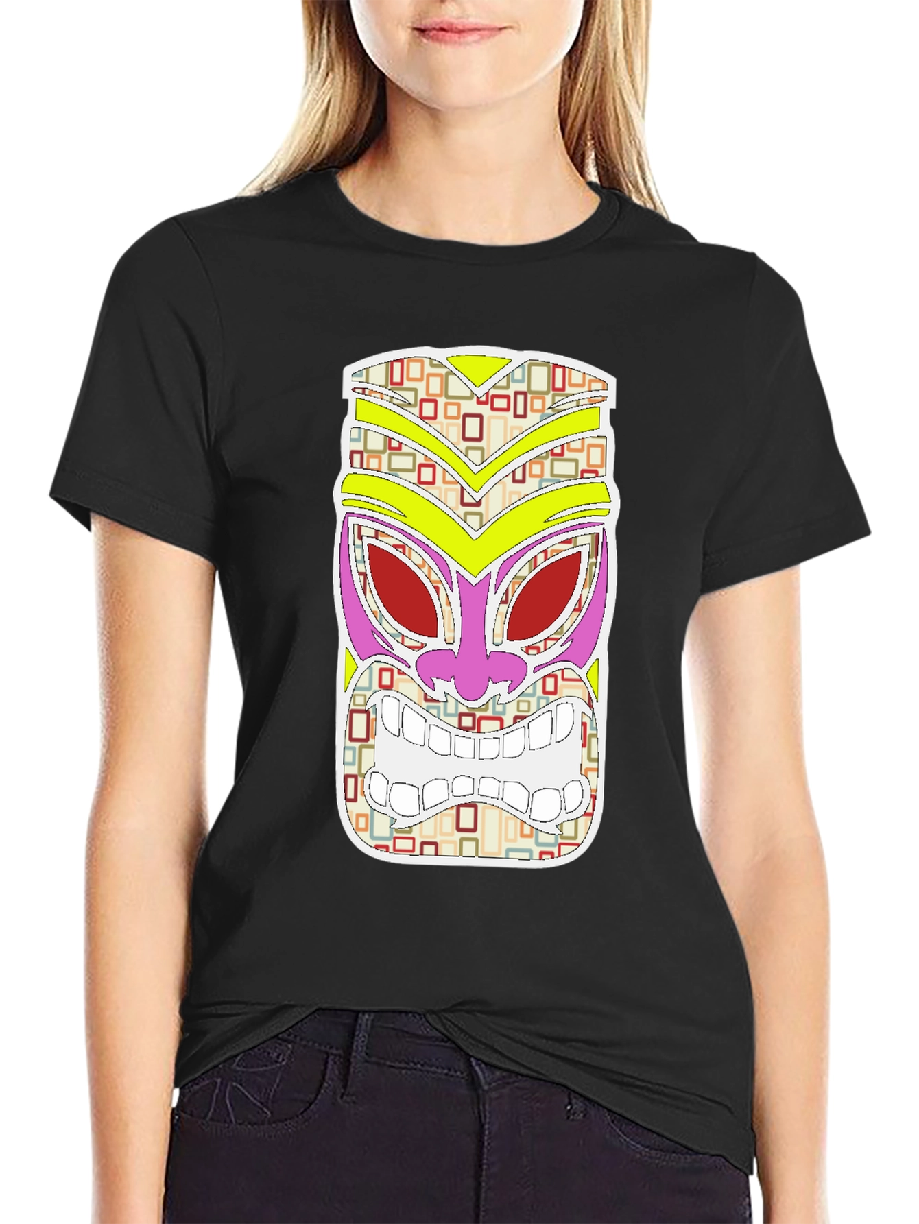 Tiki Mask Graphic Tee - Island Vibes