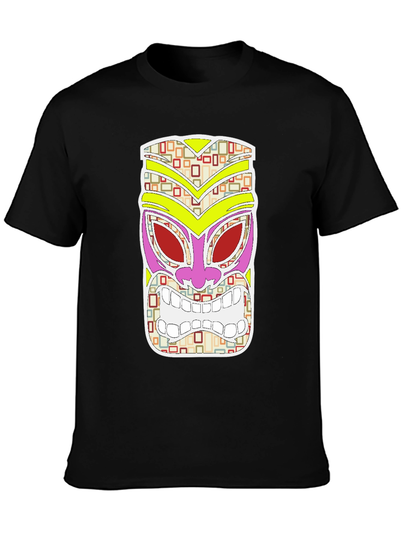 Tiki Mask Graphic Tee - Island Vibes