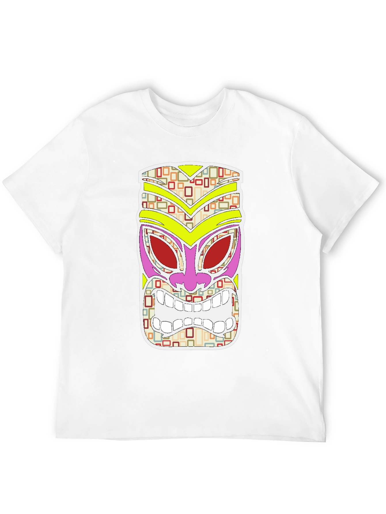 Tiki Mask Graphic Tee - Island Vibes