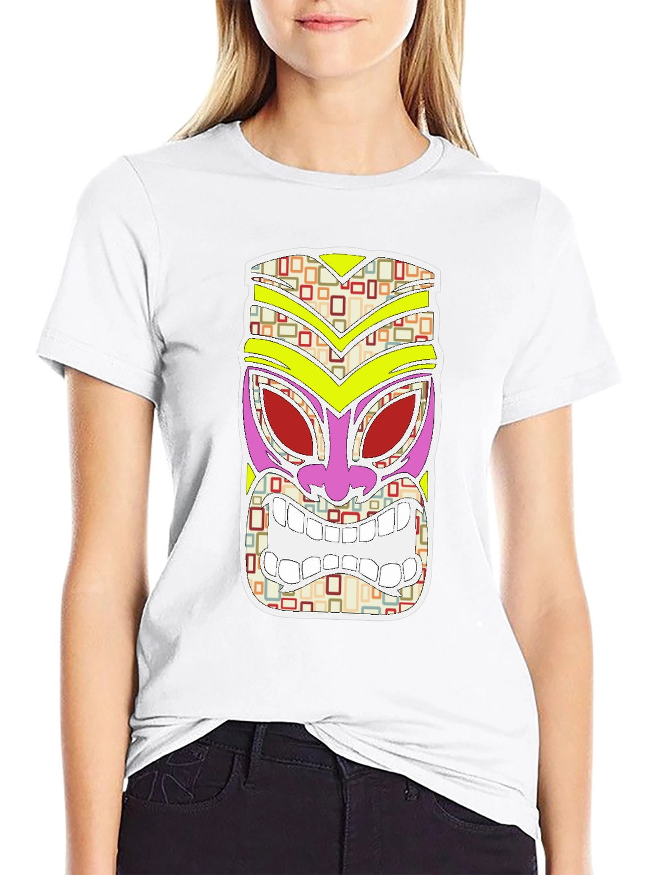 Tiki Mask Graphic Tee - Island Vibes