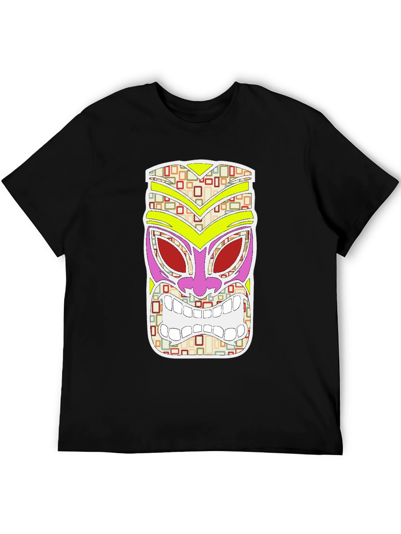 Tiki Mask Graphic Tee - Island Vibes