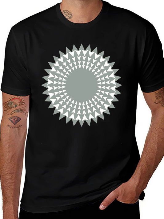 Geometric Starburst Graphic Tee - Modern Casual