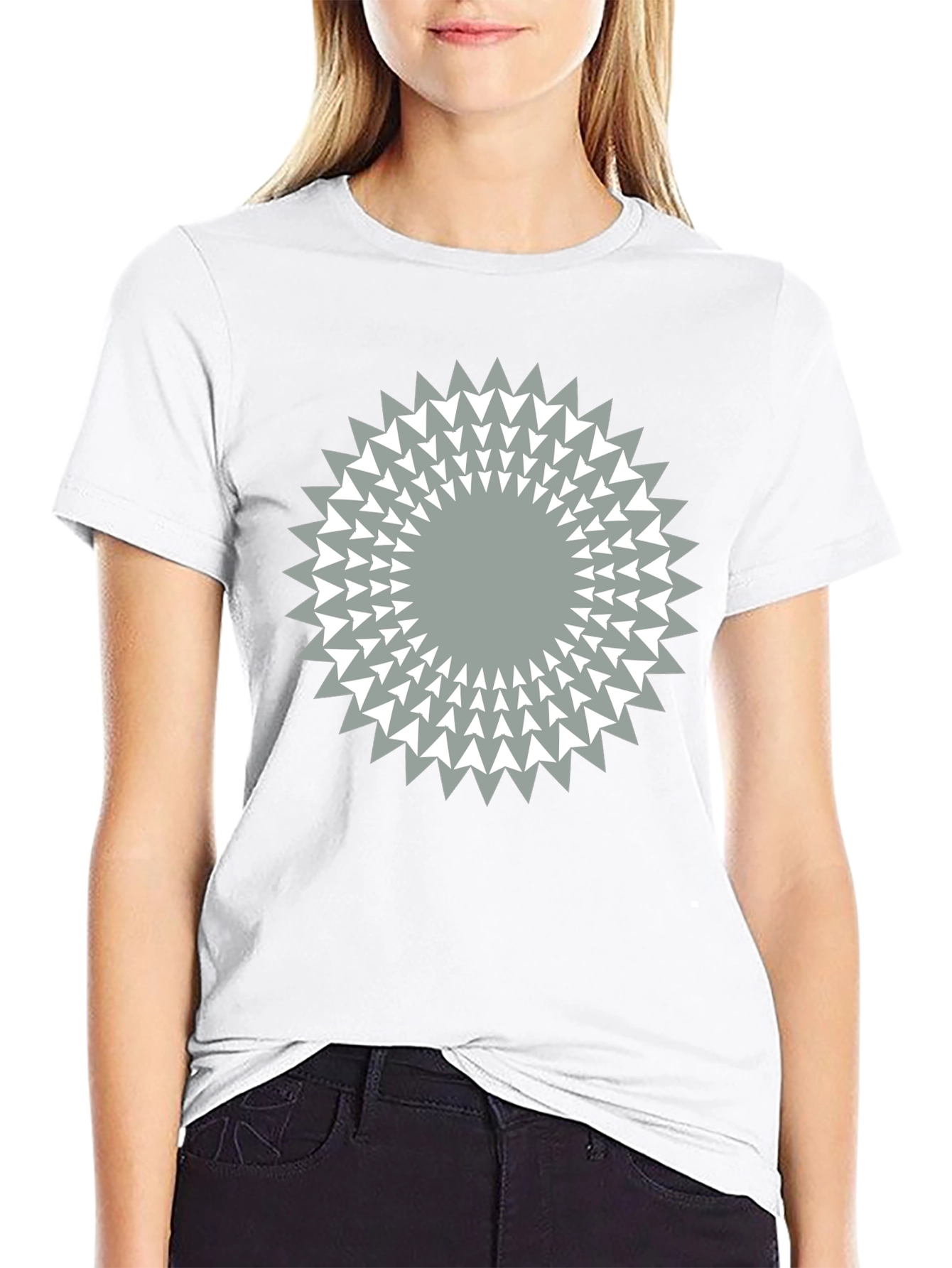 Geometric Starburst Graphic Tee - Modern Casual