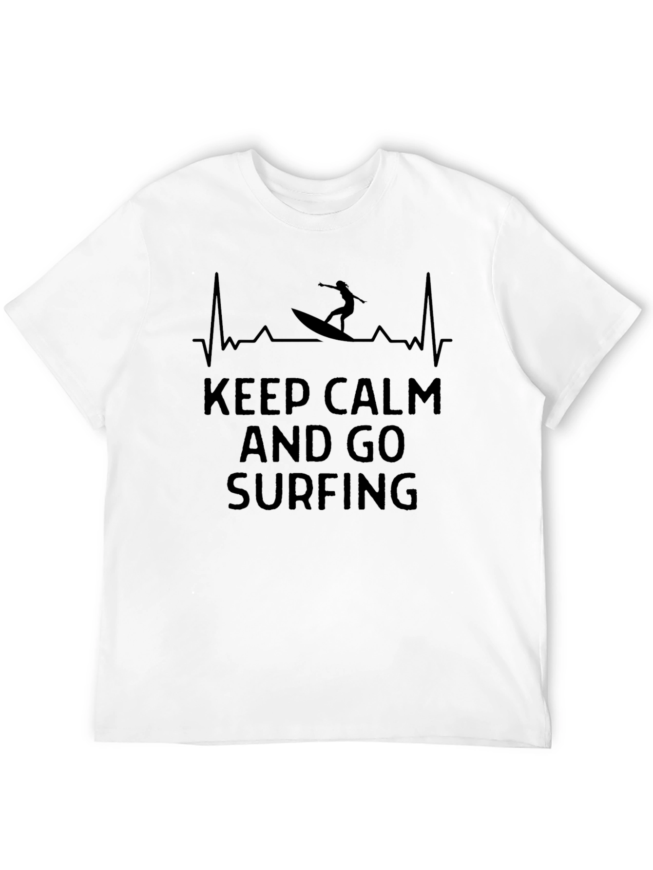 Keep Calm and Go Surfing Black T-Shirt