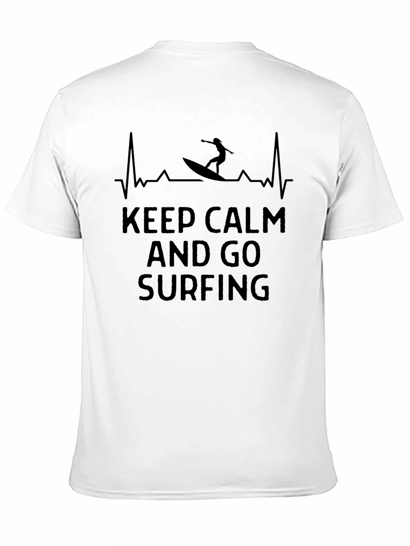 Keep Calm and Go Surfing Black T-Shirt