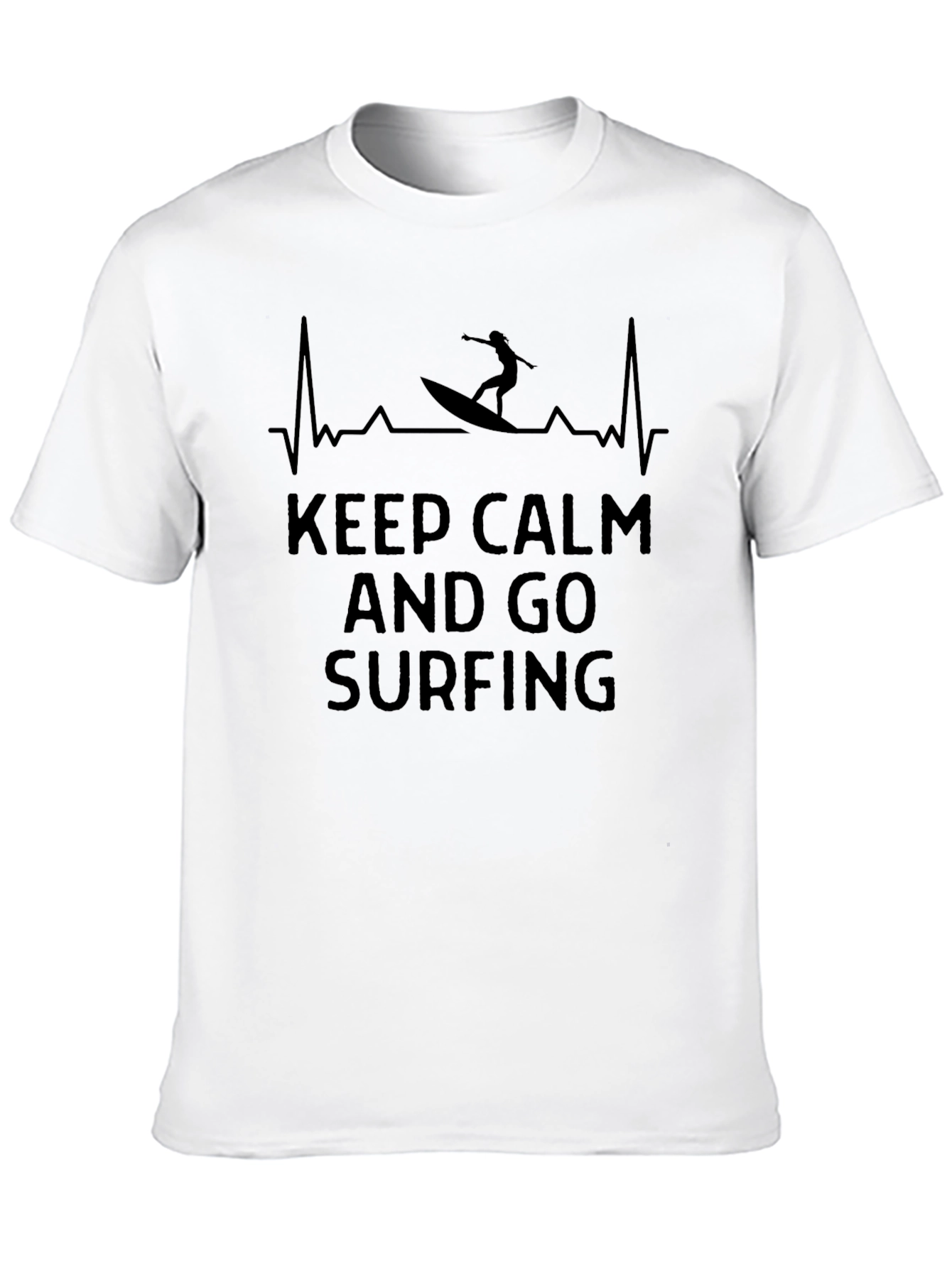 Keep Calm and Go Surfing Black T-Shirt
