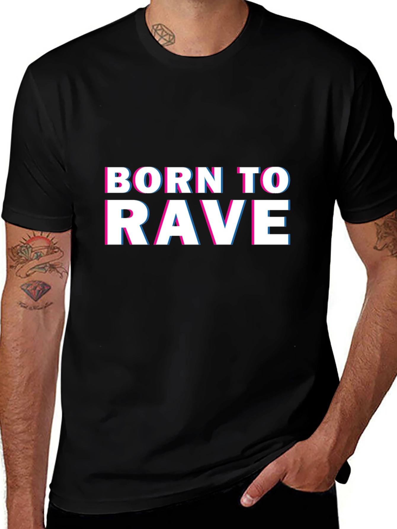 Born to Rave - Graphic Print T-Shirt