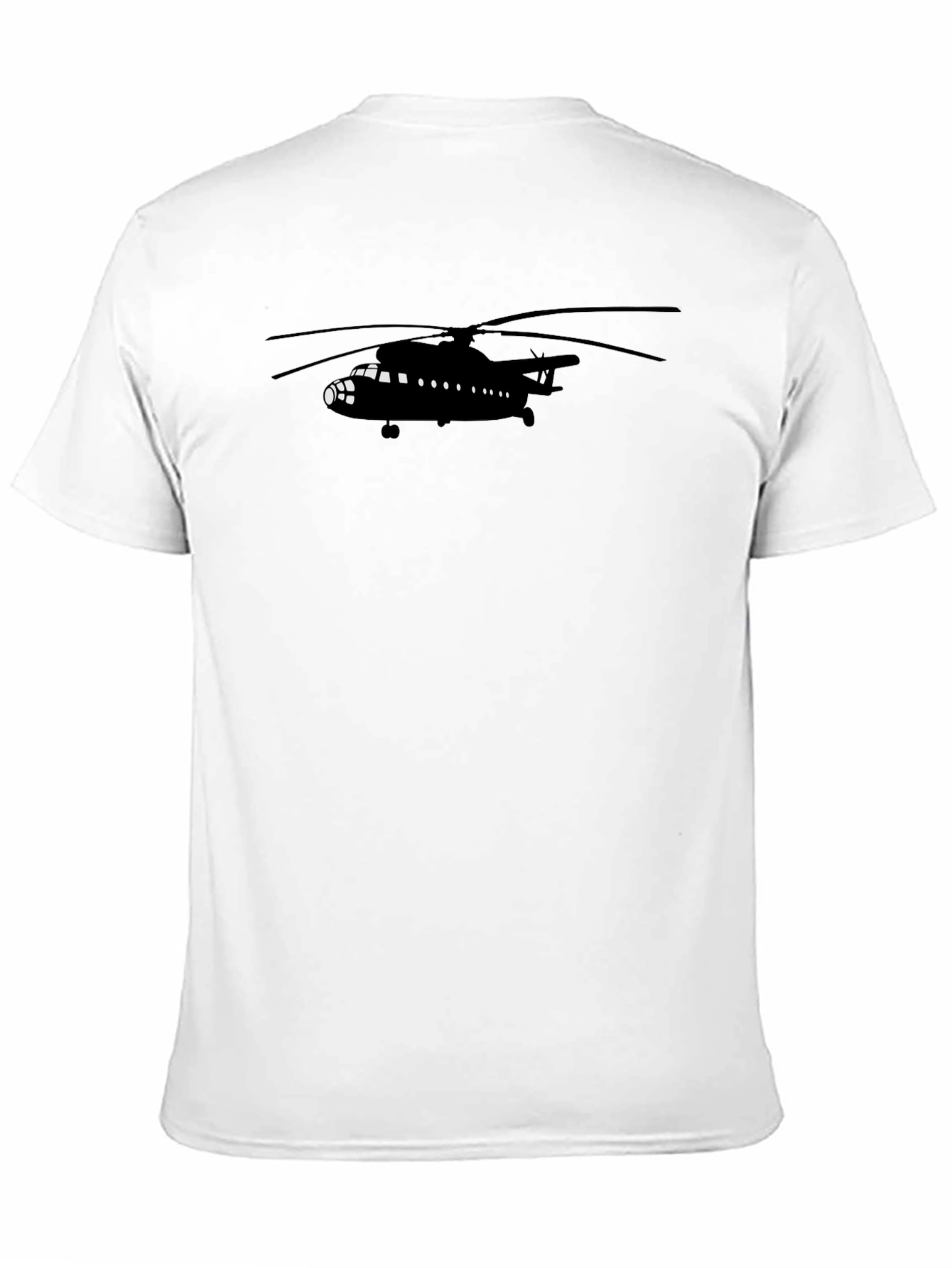 Black Helicopter Graphic Tee - Aviation Enthusiast T-Shirt
