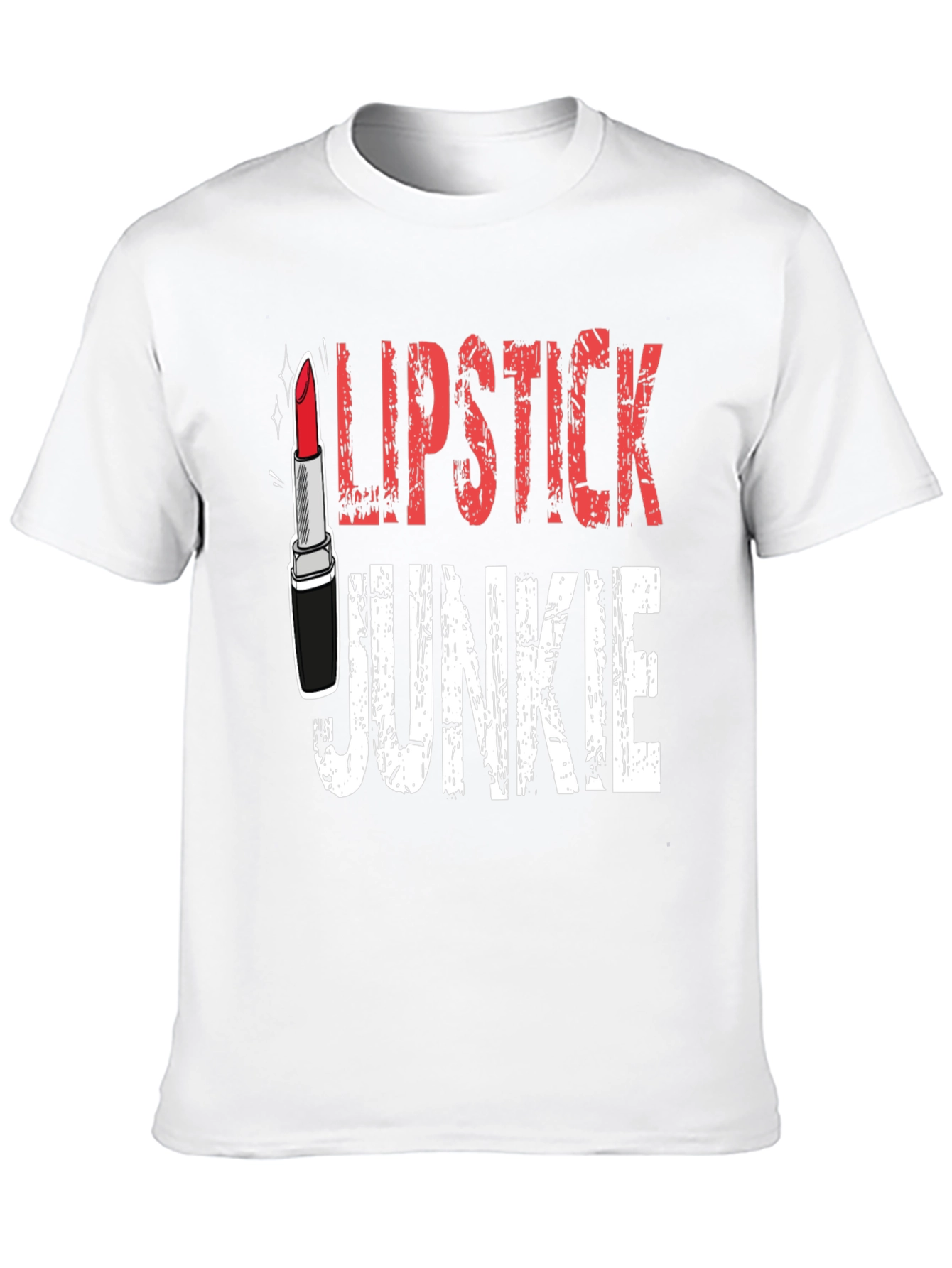 Lipstick Junkie Graphic Tee - Black Cotton T-Shirt