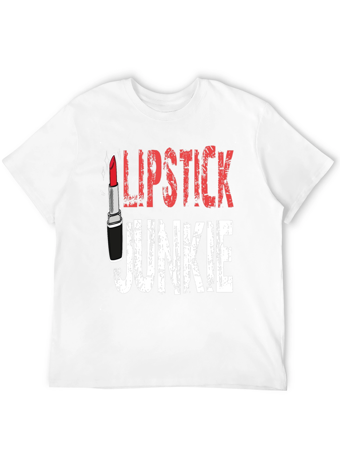 Lipstick Junkie Graphic Tee - Black Cotton T-Shirt