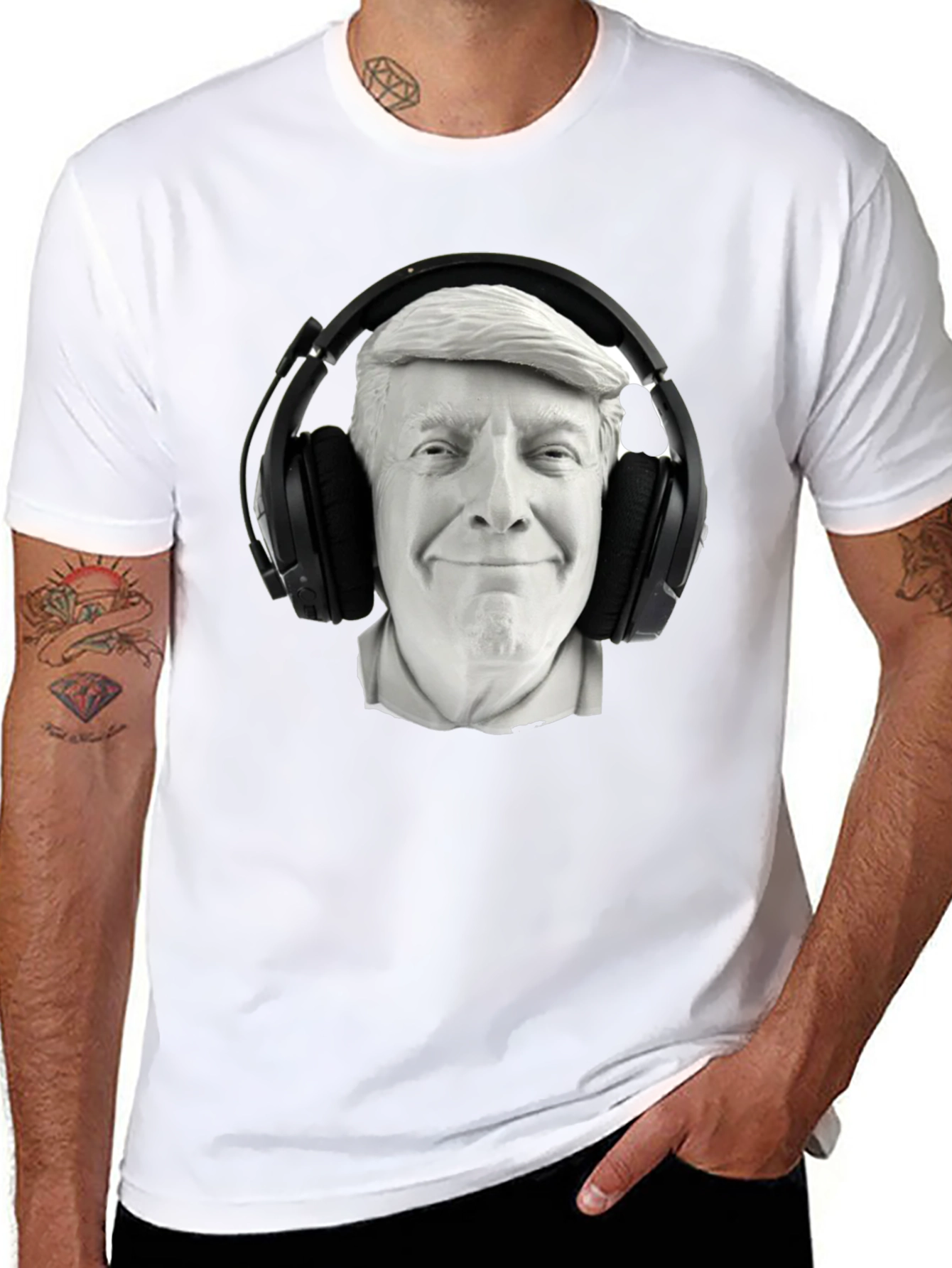 Trump DJ Graphic Tee - Black Cotton Blend