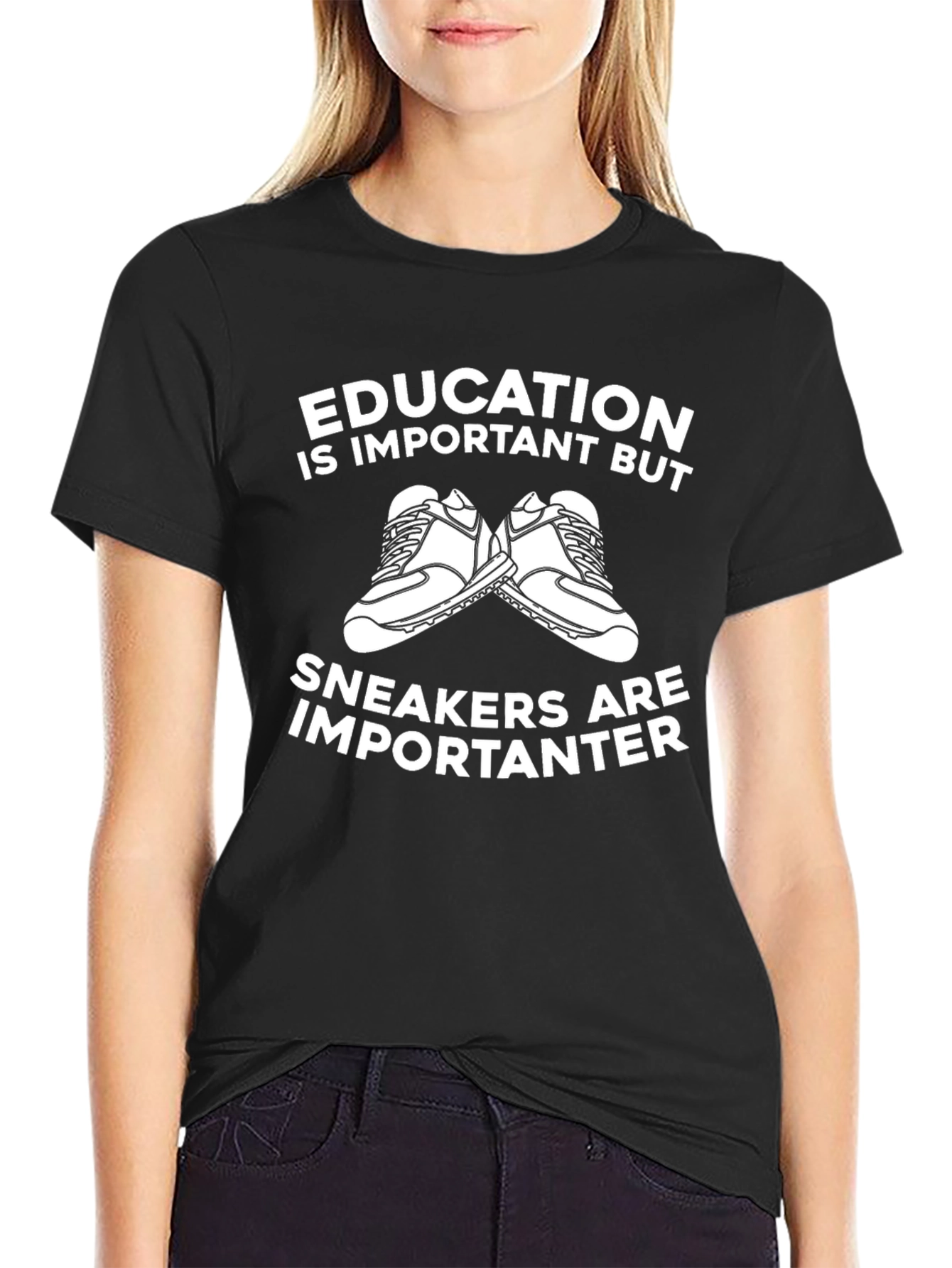 Education vs Sneakers T-Shirt: Funny Graphic Tee