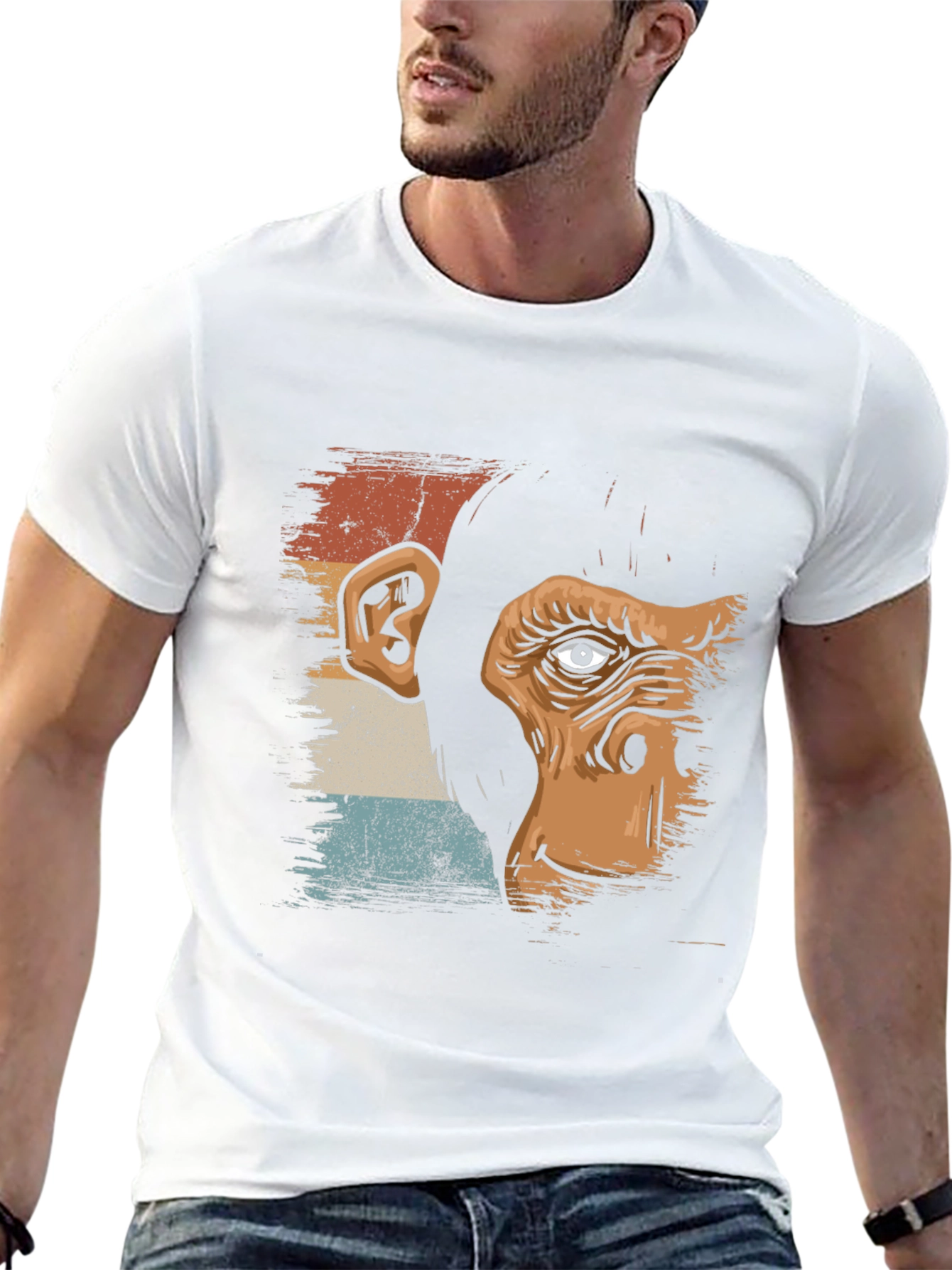 Retro Monkey Graphic T-Shirt - Unisex Cotton Tee