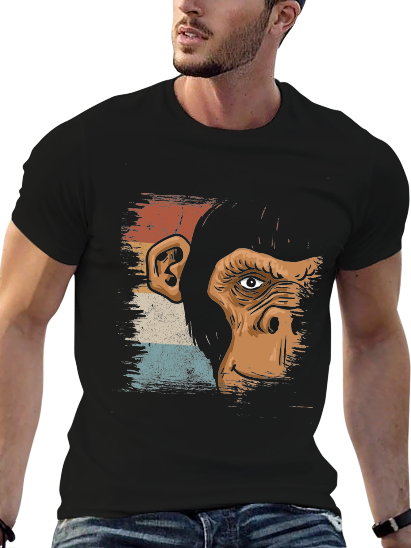 Retro Monkey Graphic T-Shirt - Unisex Cotton Tee
